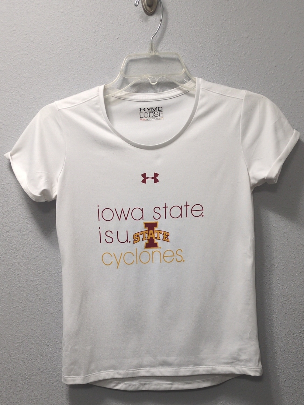 Under Armour White Iowa State Youth Girls Cyclones Graphic Tee